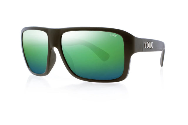 Tonic Swish Polarised Sunglasses Matte Black - Green Mirror HD