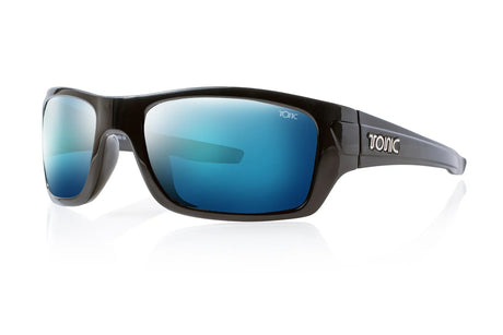 Tonic Trakker Polarised Sunglasses Matte Black - Blue Mirror HD