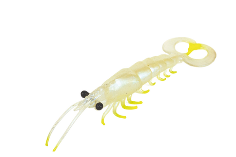 Molix Twin Tail Prawn 5in Soft Plastic Lure Pearl Chartreuse