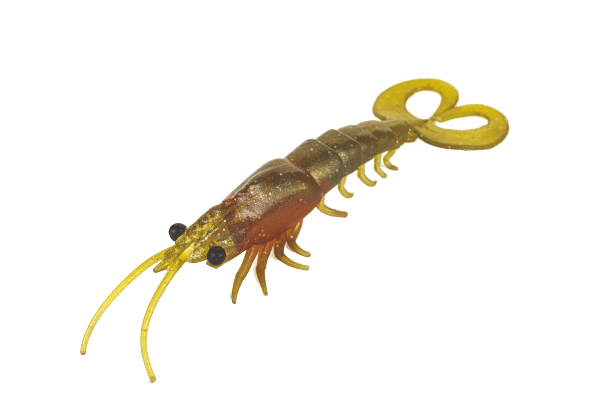 Molix Twin Tail Prawn 5in Soft Plastic Lure Green Orange
