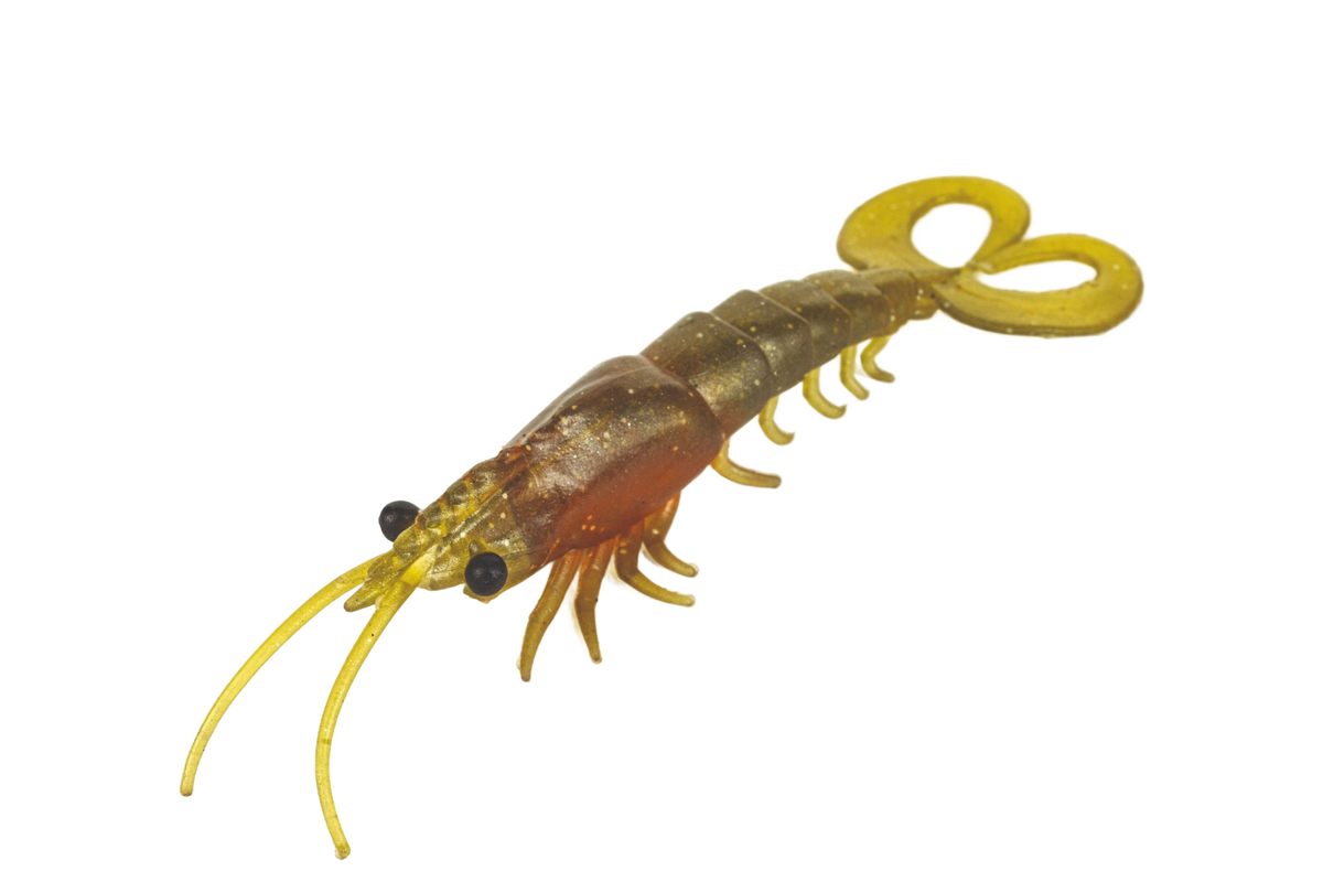 Molix Twin Tail Prawn 5in Soft Plastic Lure Green Orange