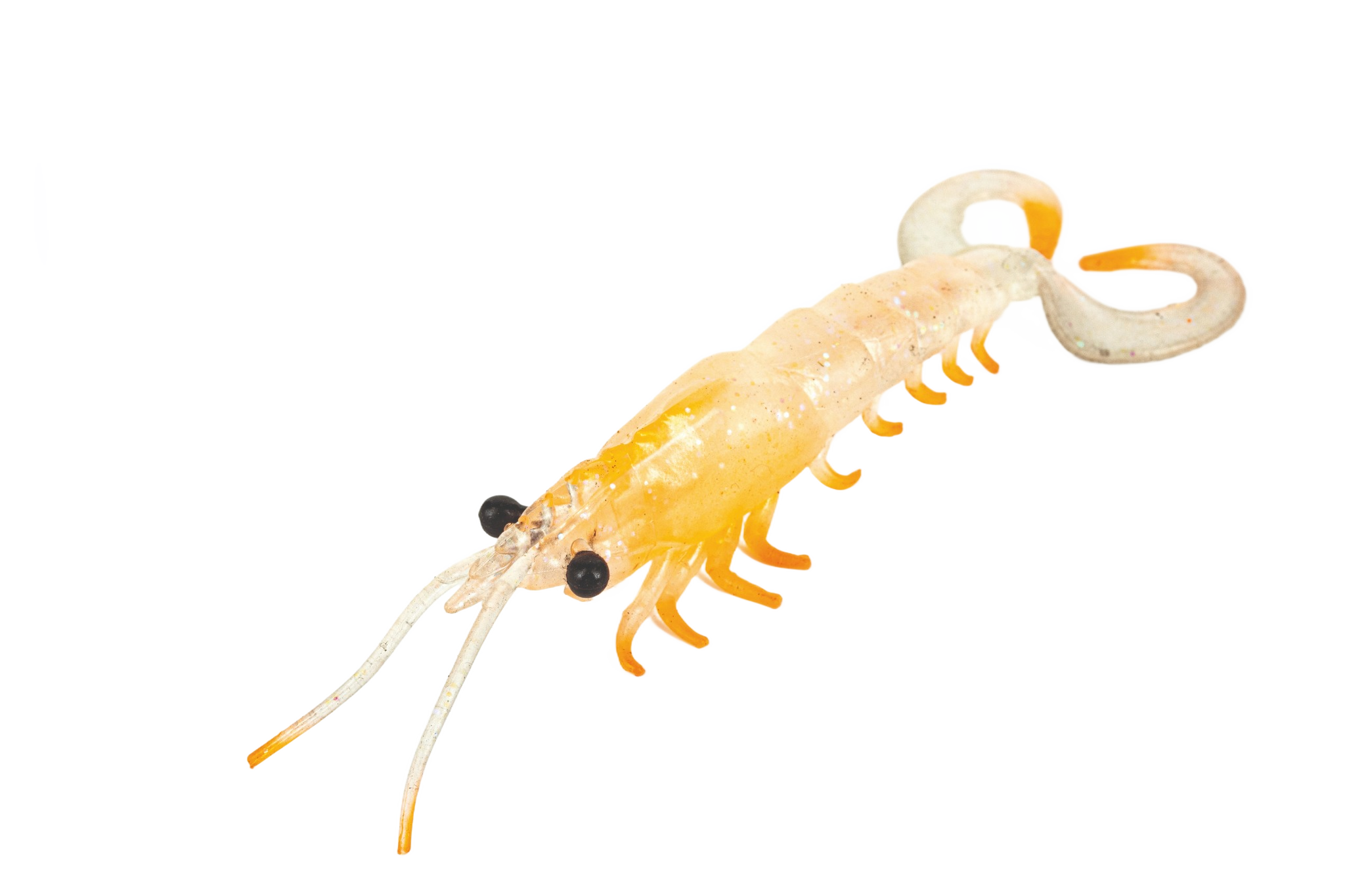 Molix Twin Tail Prawn 5in Soft Plastic Lure Clear Orange