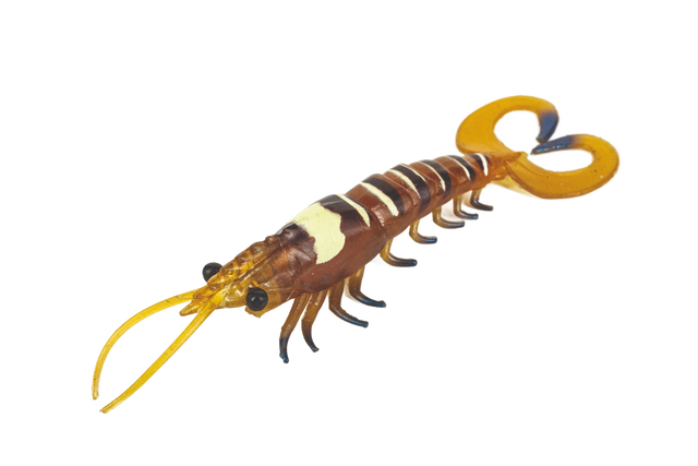 Molix Twin Tail Prawn 5in Soft Plastic Lure Aussie Tiger Prawn