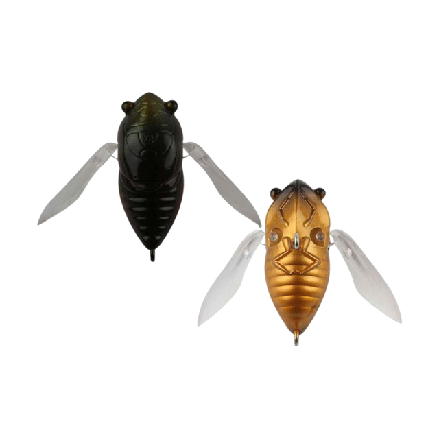 Atomic Hardz Cicada 35mm Hard Body Topwater Lure Black Christmas Beetle