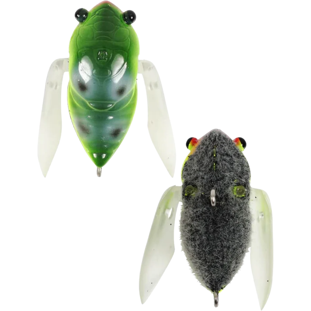 Atomic Hardz Cicada 35mm Hard Body Topwater Lure Fur Bottom Frog