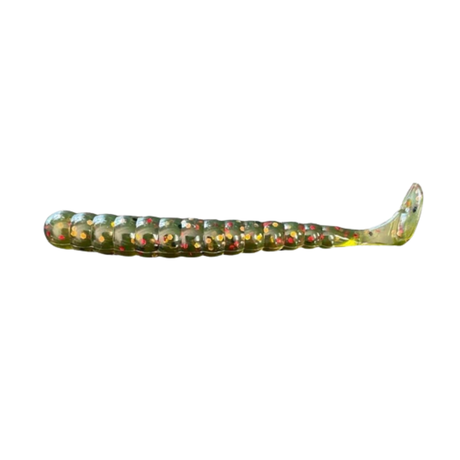 Charlie Brewers Slider Grub 3in Soft Plastic Lure Watermelon Red Copper Black Flake
