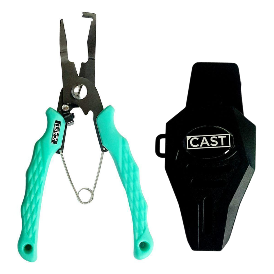 Buku Cast HD Stainless Steel Split Ring Pliers With Sheath Blue