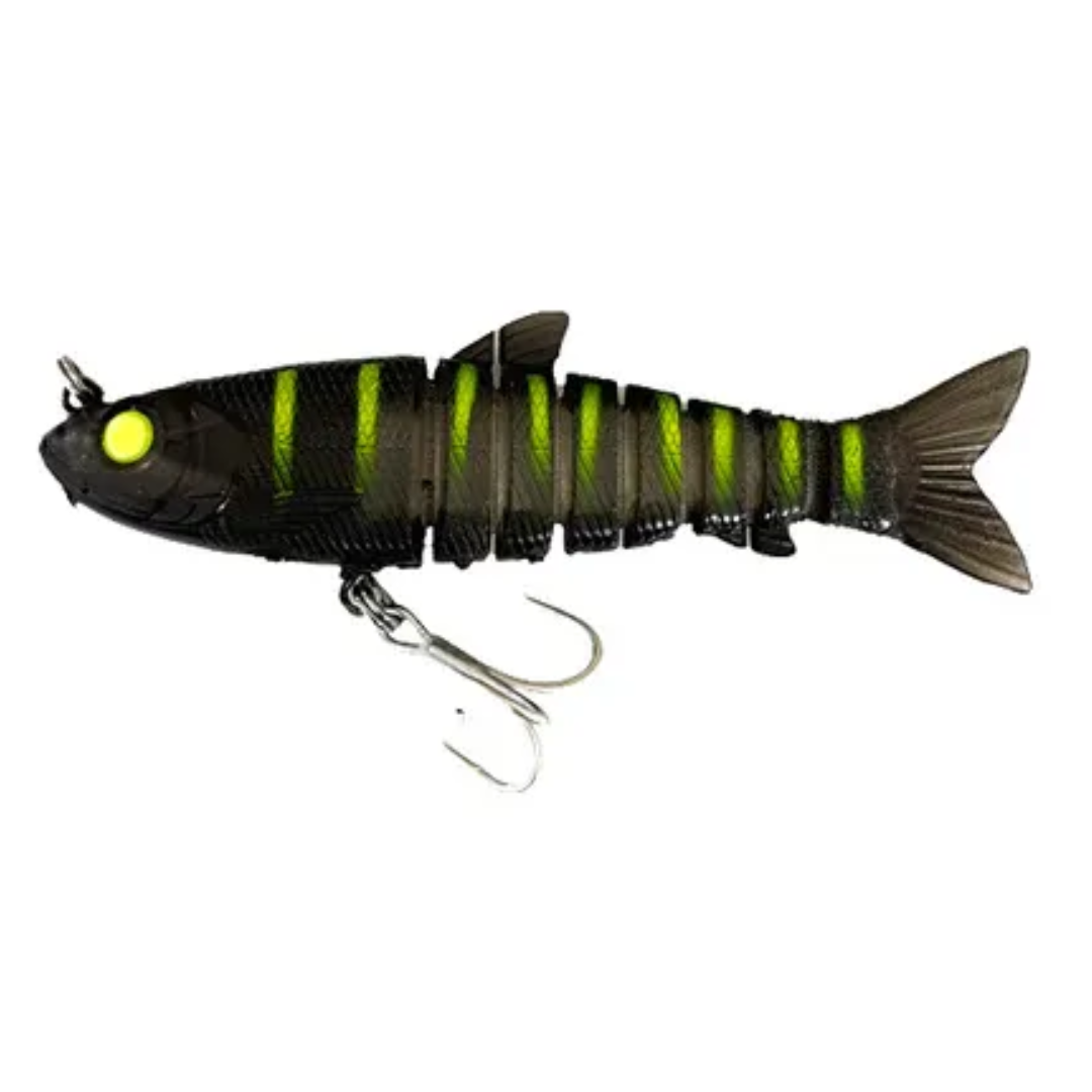 Zerek Live Mullet 4.5in Soft Plastic Swimbait Lure Green Sunset