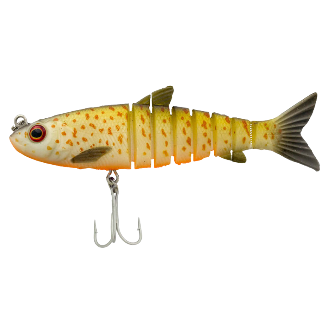 Zerek Live Mullet 4.5in Soft Plastic Swimbait Lure Orange Belly Trout