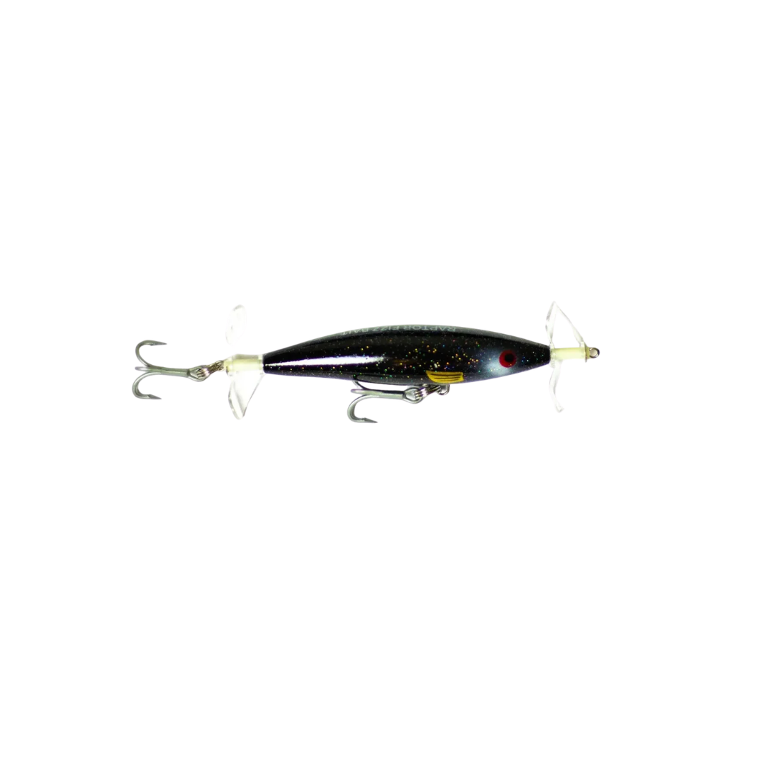 Raptor Lures Mini Fizz Bait 85mm Hard Body Topwater Lure Black/Gold