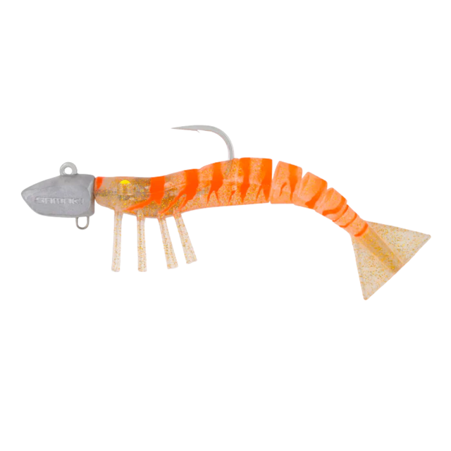 Samaki Live Shrimp 127mm 1.5oz Jighead Pre-Rigged Soft Plastic Lure 3pk Golden Carrot