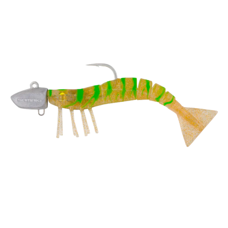 Samaki Live Shrimp 127mm 1.5oz Jighead Pre-Rigged Soft Plastic Lure 3pk Golden Grape