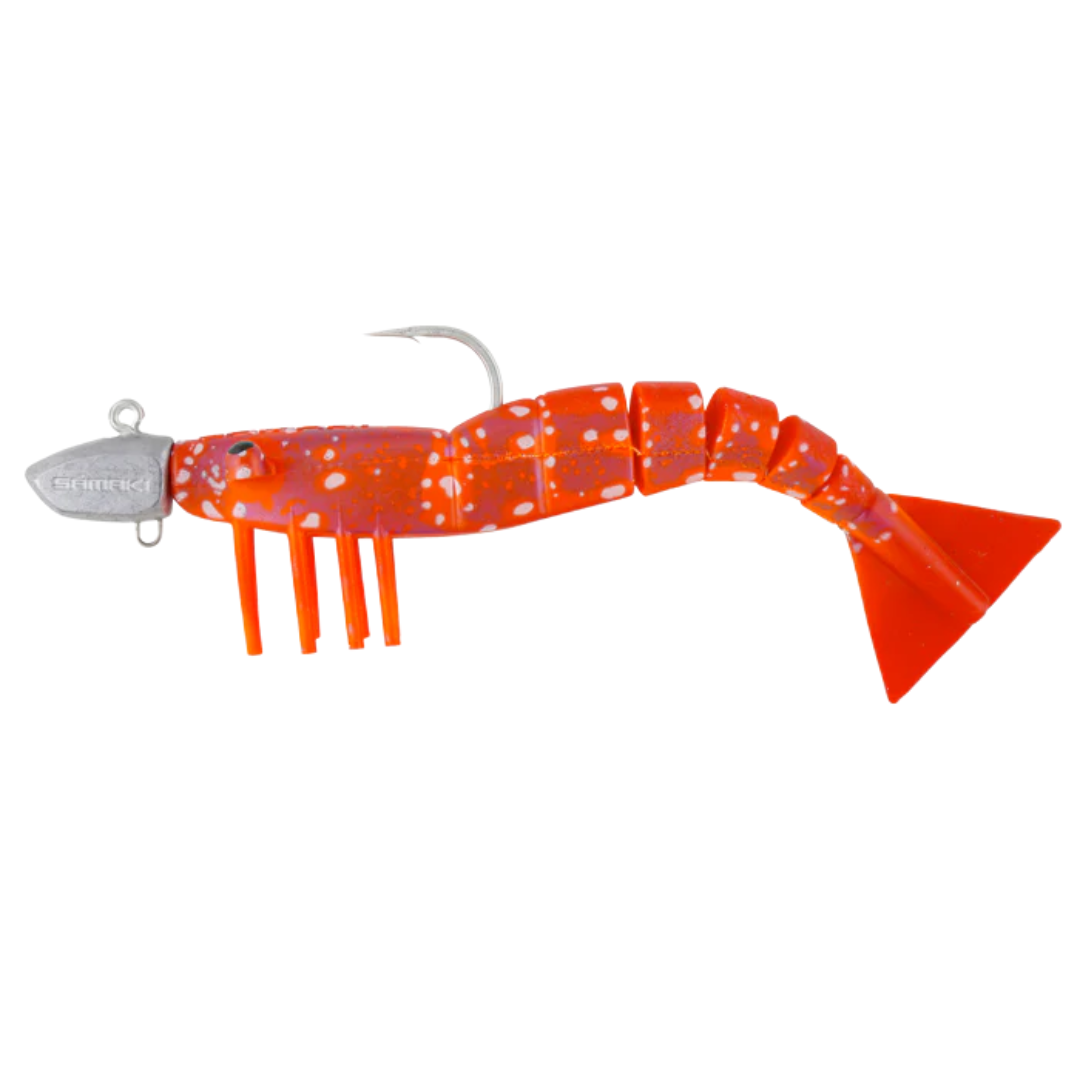 Samaki Live Shrimp 165mm 1.5oz Jighead Pre-Rigged Soft Plastic Lure 3pk Rock Lobster