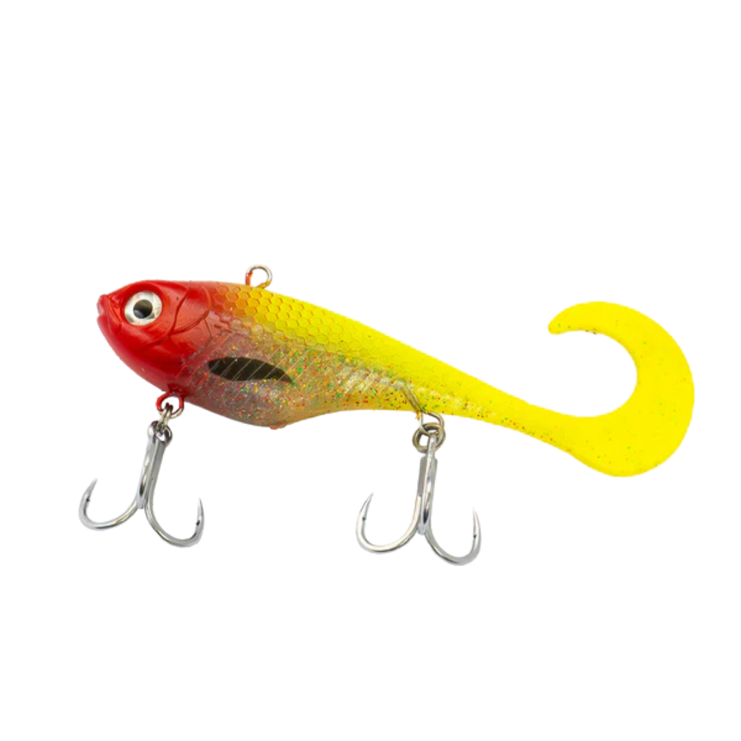 Dirty Tackle Dirty Dog 125mm 60g Soft Vibe Lure Red Head