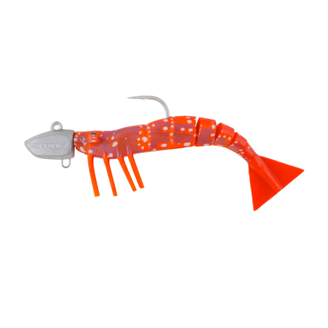 Samaki Live Shrimp 127mm 1.5oz Jighead Pre-Rigged Soft Plastic Lure 3pk Rock Lobster