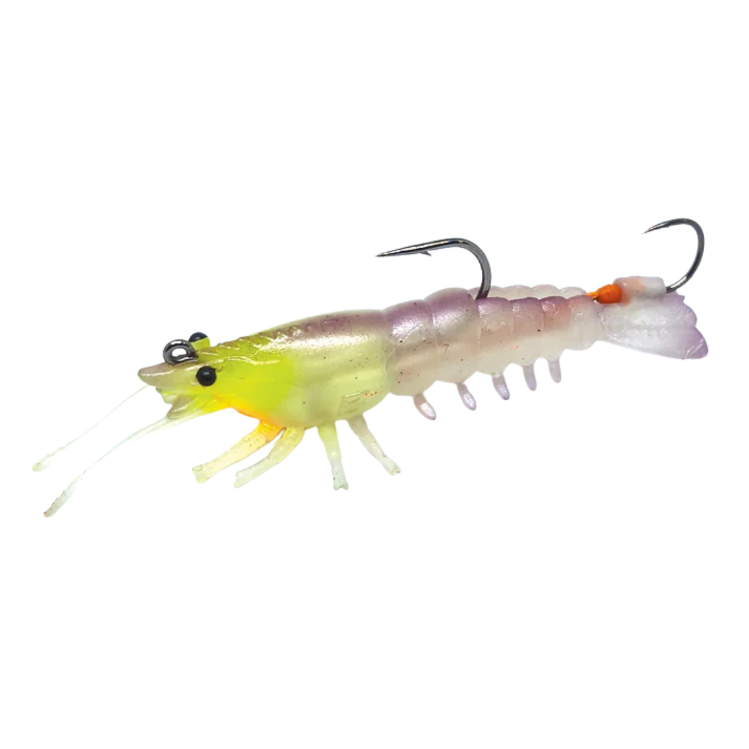 Barambah Stinger Shrimp Finesse 90F 90mm Soft Plastic Lure Whitey