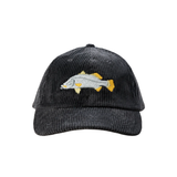 Reef Lagoon Barramundi Corduroy Curved Brim Cap Charcoal
