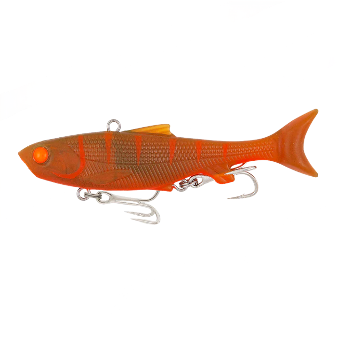 Samaki Vibelicious Thumper Tail 100mm 20g Soft Vibe Lure Motor Oil Uv