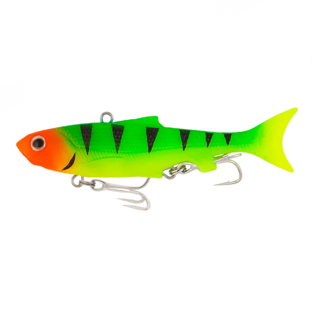 Samaki Vibelicious Thumper Tail 100mm 20g Soft Vibe Lure Fire Tiger