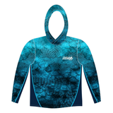 Tackle World Bundaberg Blue Offshore Coloured Fish Adult Hooded Fishing Jersey