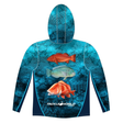 Tackle World Bundaberg Blue Offshore Coloured Fish Adult Hooded Fishing Jersey