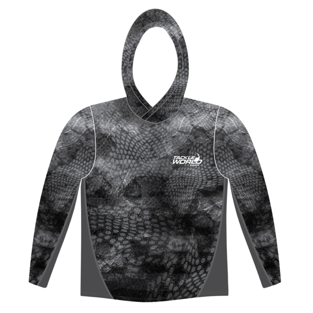 Tackle World Bundaberg Grey Estuary Coloured Fish Adult Hooded Fishing Jersey