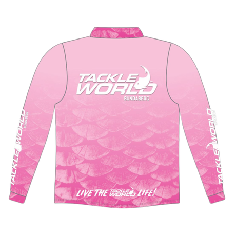 Tackle World Bundaberg Pink Scale Youth Fishing Shirt