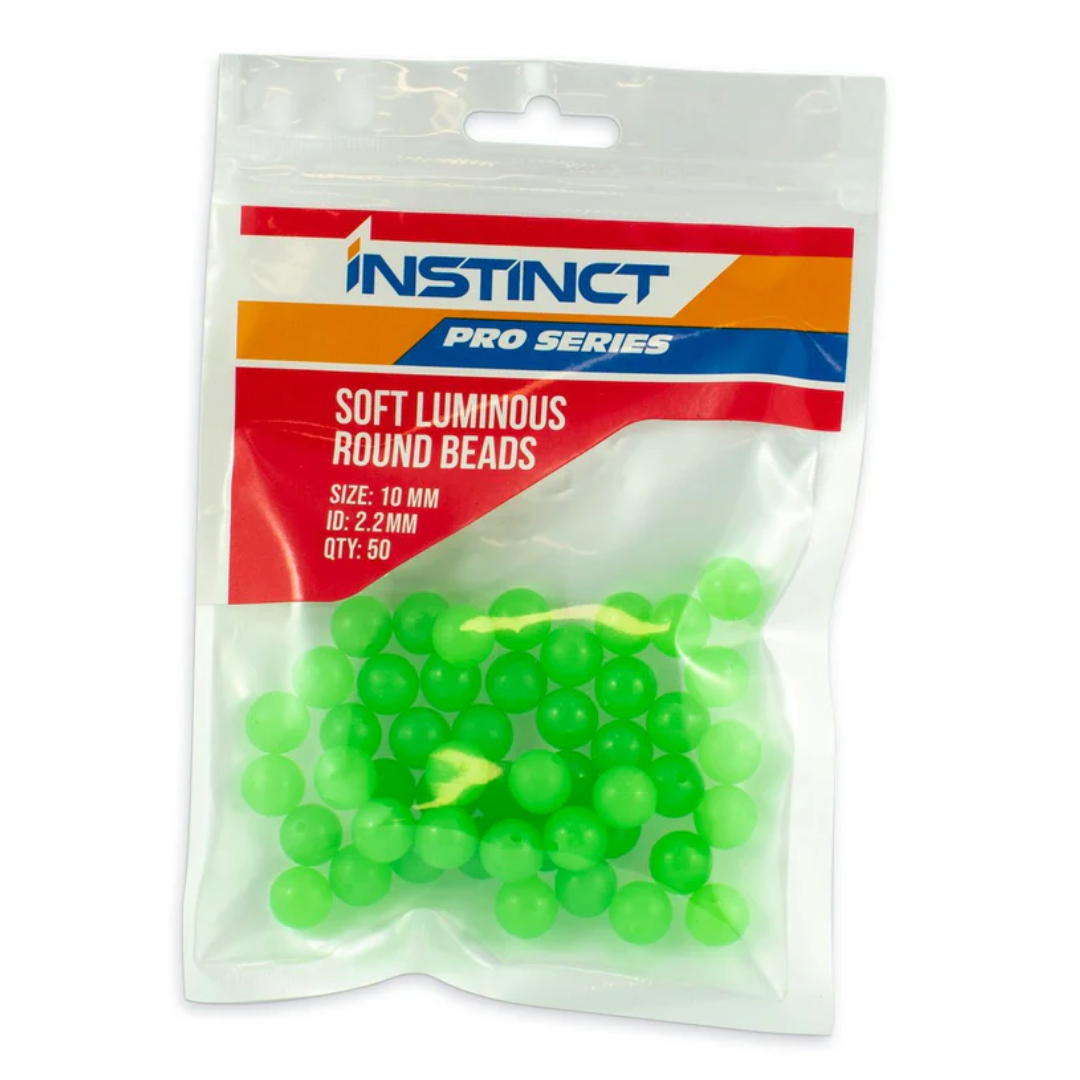 Instinct Pro Soft Lumo Round Attractor Beads 50pk Green
