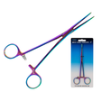 Optia Stainless Steel Titanium Coated Bent Nose Forceps 7in