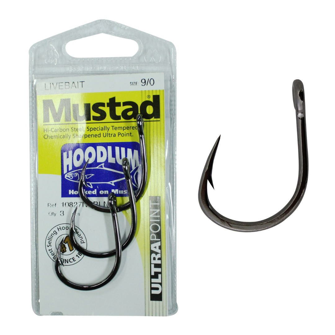Mustad 10827NPBLN Hoodlum Live Bait Hooks Pre Pack