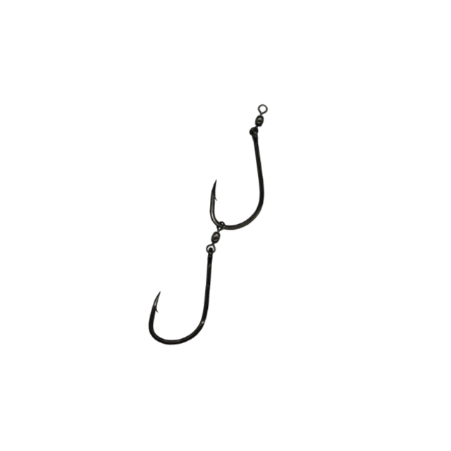 Mustad 10829NPBN Big Gun 2 Hook Undressed Pre-Made Ganged Hooks 4pk