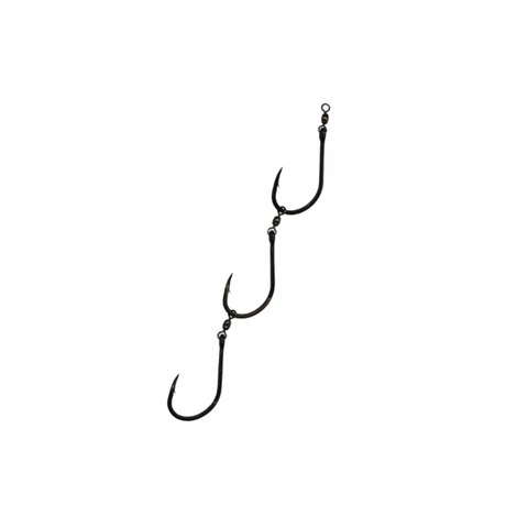 Mustad 10829NPBN Big Gun 3 Hook Undressed Pre-Made Ganged Hooks 4pk