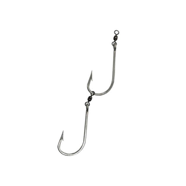 Mustad 7766-DT Tarpon 2 Hook Undressed Pre-Made Ganged Hooks 4pk
