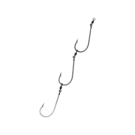 Mustad 7766-DT Tarpon 3 Hook Undressed Pre-Made Ganged Hooks 4pk