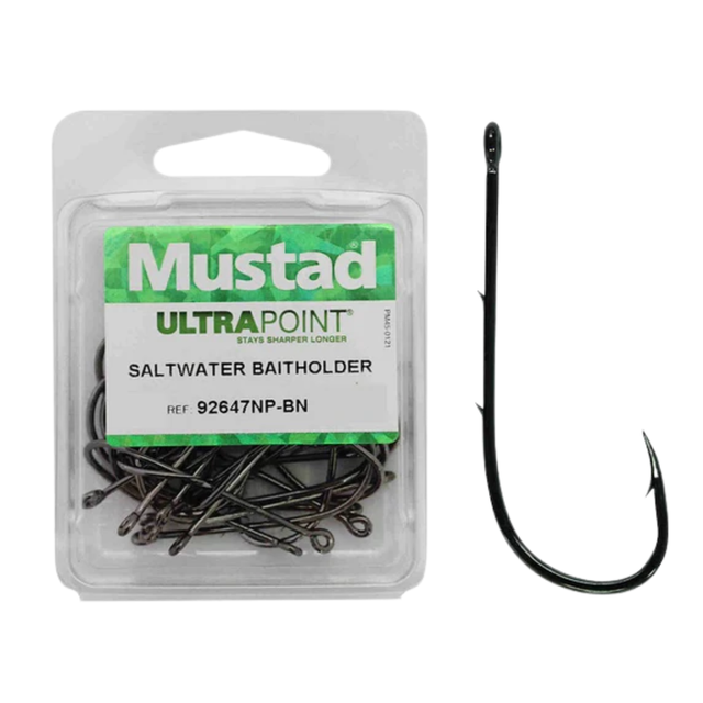 Mustad 92647NP-BN Long Baitholder Hooks Bulk Pack