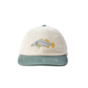 Reef Lagoon Barramundi Corduroy Flat Brim Cap