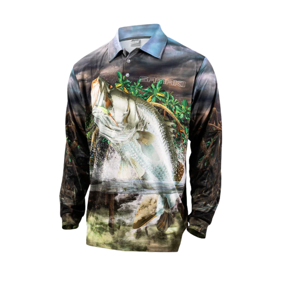 Samaki Boofing Barra Adult Fishing Shirt