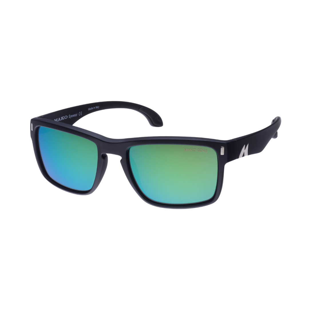 Mako GT 9583 Polarised Sunglasses M01G2H5 Matte Black - Rose Green Mirror