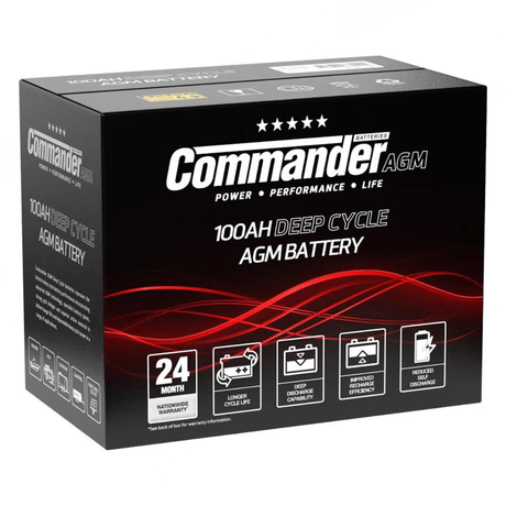 Commander AGM Deep Cycle Battery 12v 100ah