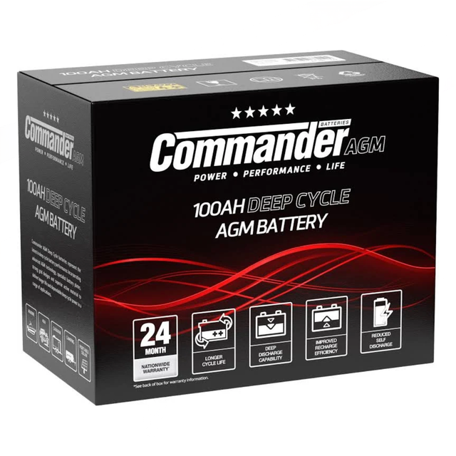 Commander AGM Deep Cycle Battery 12v 100ah