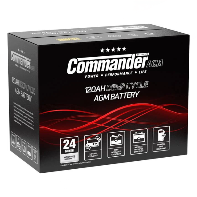 Commander AGM Deep Cycle Battery 12v 120ah