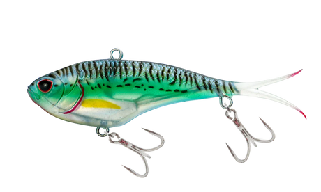 Nomad Vertrex Max 110mm 36g Soft Vibe Lure Silver Green Mack