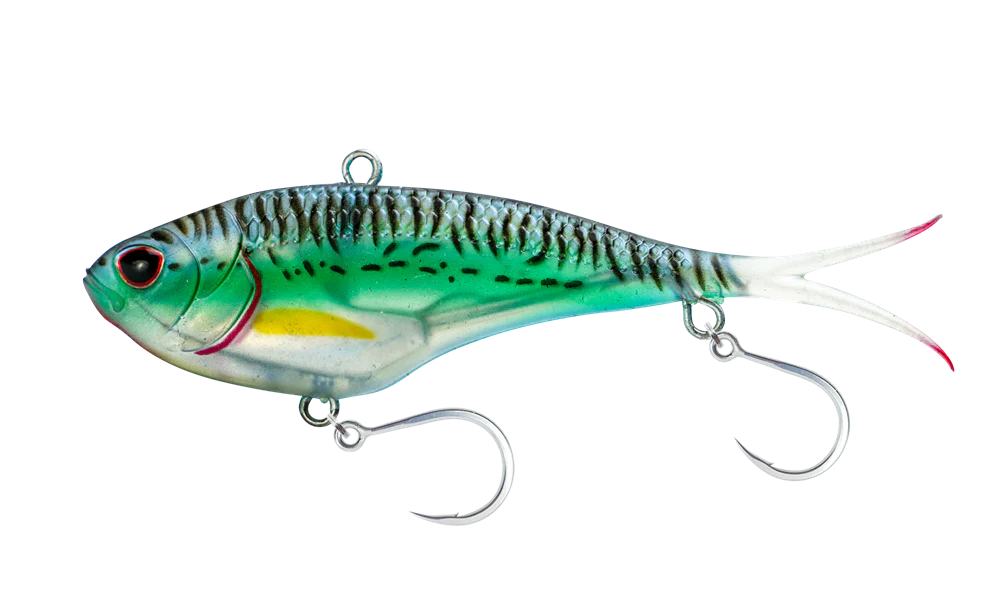 Nomad Vertrex Max 150mm 102g Soft Vibe Lure Silver Green Mack