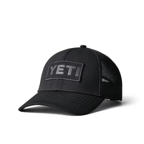 Yeti Black On Black Patch Trucker Hat