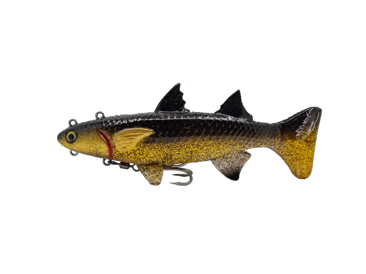 Panic Stations Mullet 4in Soft Plastic Swimbait Lure Espresso
