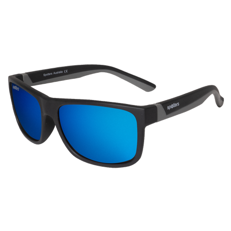 Spotters Premium Kids Wombat Polarised Sunglasses Matt Black - Blue