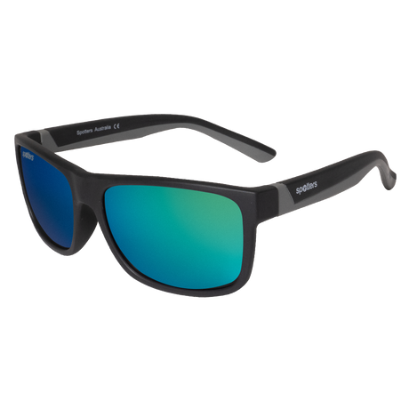 Spotters Premium Kids Wombat Polarised Sunglasses Matt Black - Green