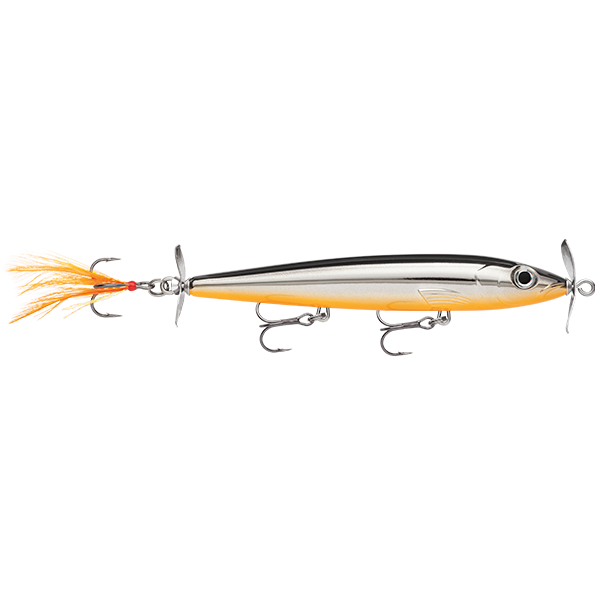 Rapala X-Rap Prop XRPR11 110mm Hard Body Topwater Lure Black Chrome Orange