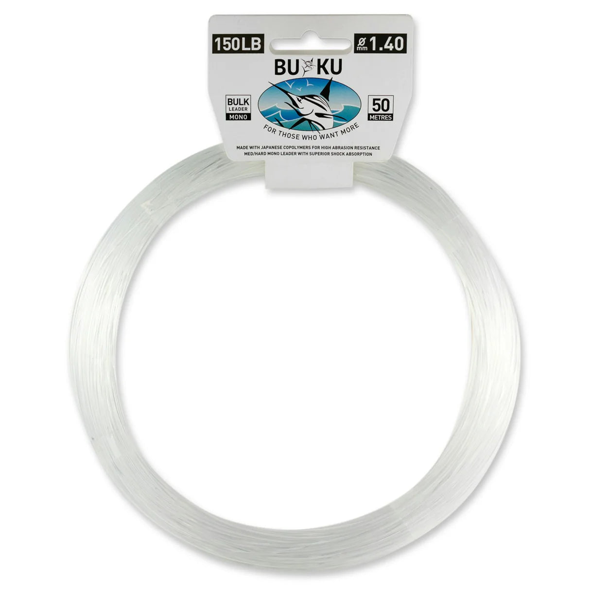 Buku Game Coil Monofilament Fishing Leader 50m