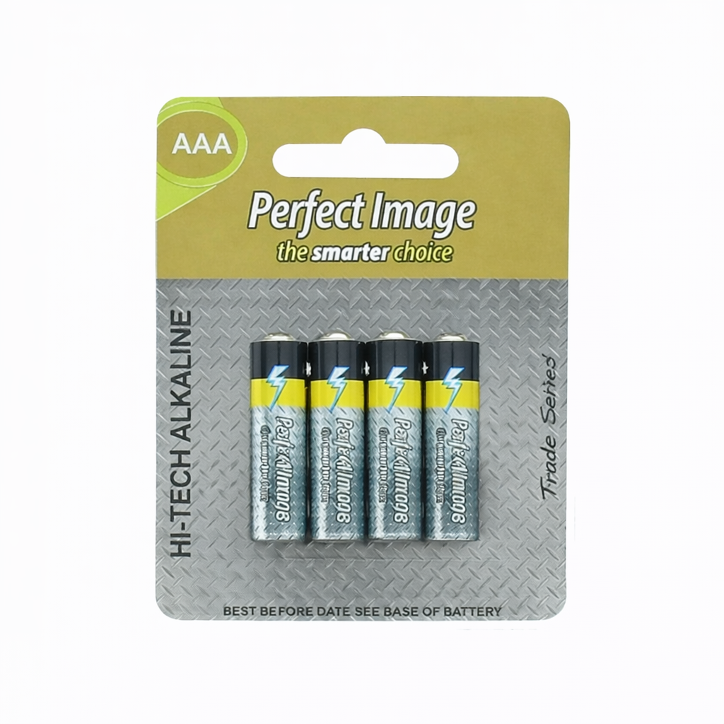 Perfect Image Extra Heavy Duty Hi-Tech Alkaline Batteries AAA 4pk
